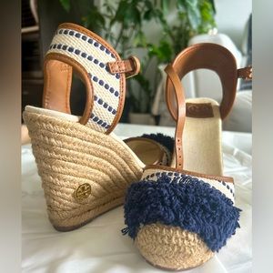 Tory Burch leather Wedge sandals, Heels, closed toe, S 8.5.